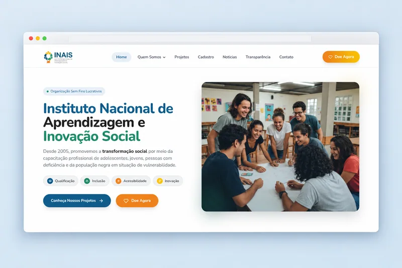 Site do INAIS: educação, aprendizagem e inovação social